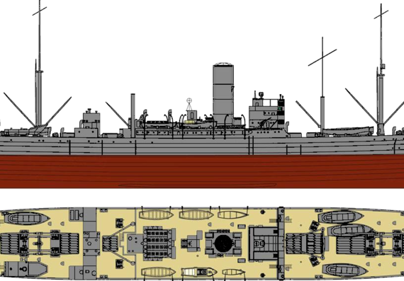 Корабль IJN Mamiya 1931 [Food Supply Ship] - чертежи, габариты, рисунки